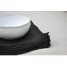 thick black linen towel - VDJ HOME