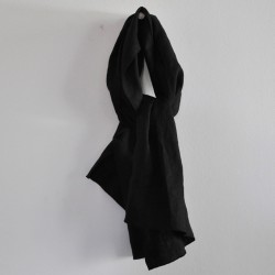 scarf, black linen