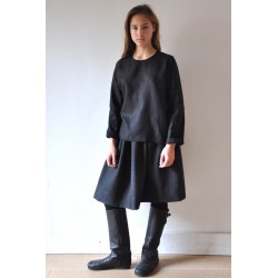 Blouse Uniforme, lin noir