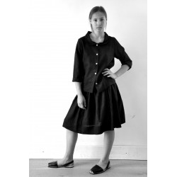 Uniform shirt, black linen