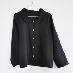 Uniform shirt, black linen