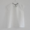 Blouse manches courtes Uniforme, lin blanc