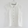 Uniform short sleeves shirt, white linen