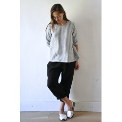 Uniform blouse, light stripes linen