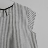 Uniform short sleeves blouse, light stripes linen