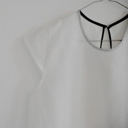 Uniform short sleeves blouse, white linen