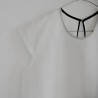 Uniform short sleeves blouse, white linen