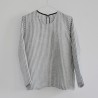 Uniform long sleeves blouse, light stripes linen