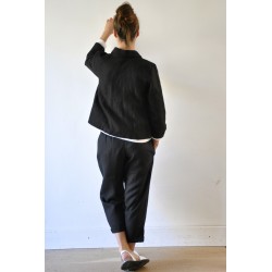 Uniform jacket, thick black linen