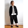 Uniform jacket, thick black linen