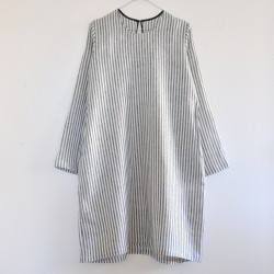 Robe évasée Uniforme, lin rayures claires