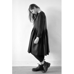 Robe à plis sans manches Uniforme, lainage gris sombre