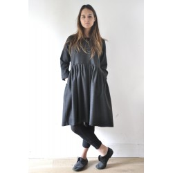 Robe à plis manches longues Uniforme, lainage gris