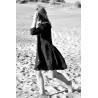 Uniform shirt-dress long sleeves, black linen