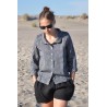 Chemise manches longues Uniforme, lin rayures sombres