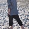 Shirt unisex, dark stripes linen