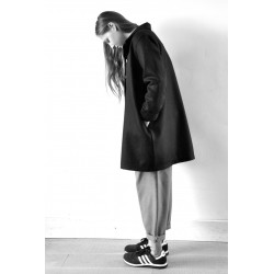 Uniform coat, black thick woolblend