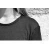 Uniform short pullover, black cotton knit