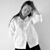 Uniform long sleeves shirt, white linen