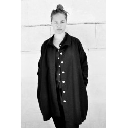 Uniform coat, black thick woolblend