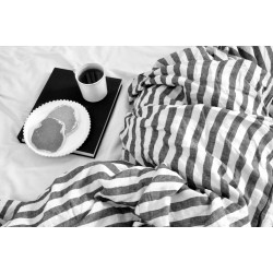 Duvet cover, large stripes linen