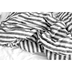 Duvet cover, large stripes linen