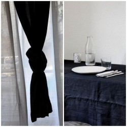 drap en lin noir - VDJ HOME