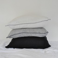 Pillow case, light stripes linen