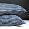 Pillow case, dark stripes linen