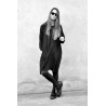 Flared dress, long sleeves, black silk