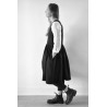 Pleated dress, sleeveless, black wool blend