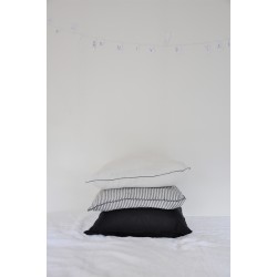 Pillow case, black linen