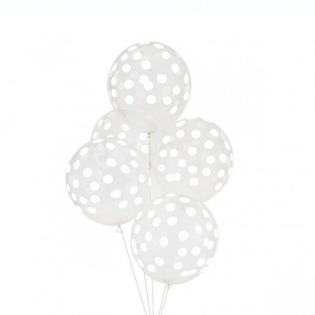 White printed ballons