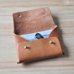 Pochette ORIGAMI, cuir noir