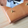 Pochette ORIGAMI, cuir noir