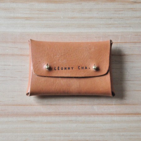 Card holder LOUP, brown leather