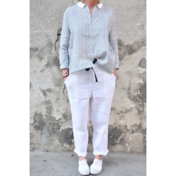 Pocket trousers, heavy white linen