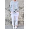 Pocket trousers, heavy white linen