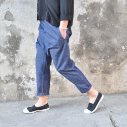 Pantalon sarouel, jean bleu