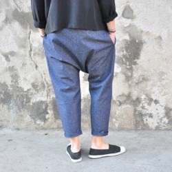 Pantalon sarouel, jean bleu