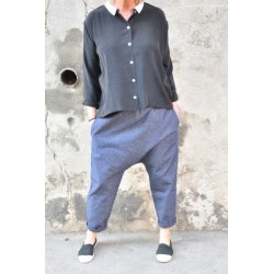 Saroual trousers, blue jean