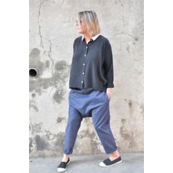 Saroual trousers, blue jean