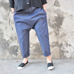 Pantalon sarouel, jean bleu