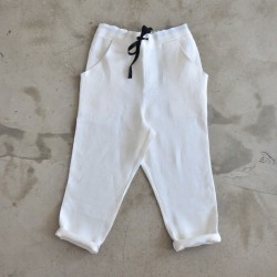 Pantalon à poches, lin épais blanc