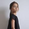 Uniform short sleeves blouse, black linen