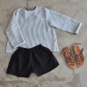 Uniform long sleeves blouse, light stripes linen