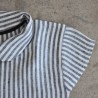 Uniform short sleeves shirt, light stripes linen