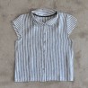 Uniform short sleeves shirt, light stripes linen