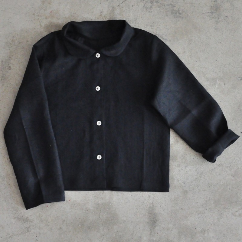 Uniform shirt, black linen