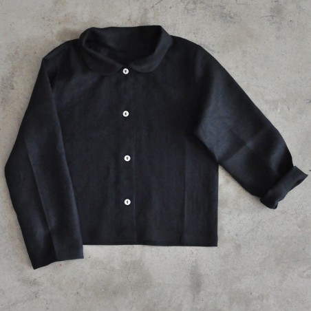 Uniform shirt, black linen